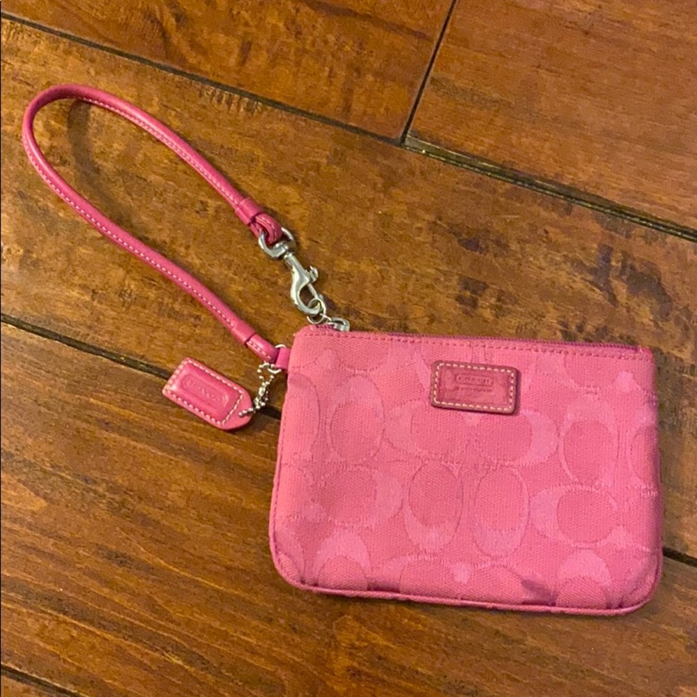 Pink Coach Wristlet